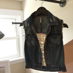Free People Sleeveless Denim Vest